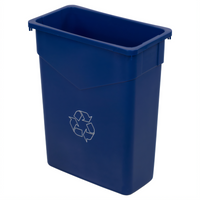 Trimline 15-Gallon Rectangular Blue Polyethylene Recycling Container