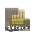 Thumbnail image #1 for ATSMFG ATS AT&S-ATQ-R36-6CH GR7 Ruth Three Quarter Circle Booth, single, 48" x 90" x 90" x 48"long x 36" high, 6-channel back and seat back, channel