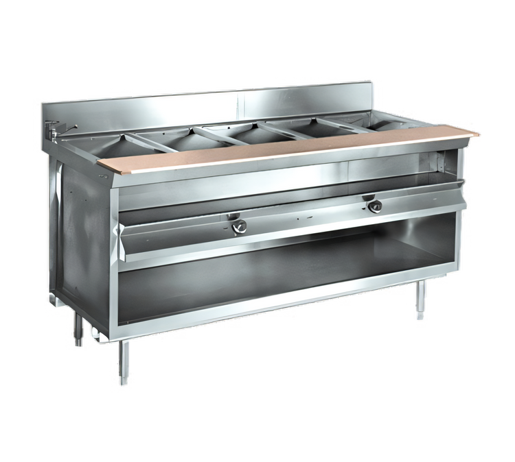 Product image #1 for La Rosa 48-Inch Electric Hot Food Table with Water Bath, 3 Openings, Open Cabinet Base