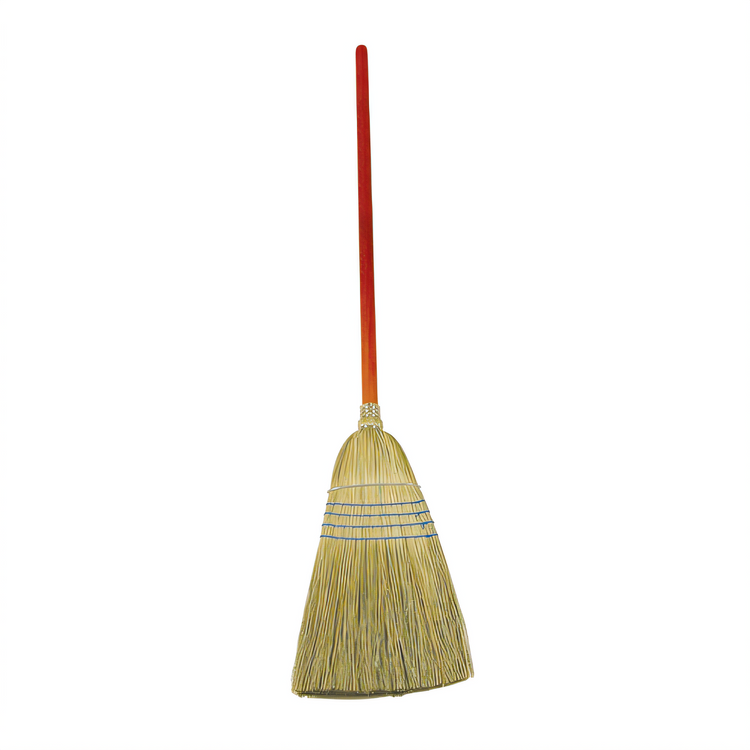 Product image #1 for Warehouse Corn Broom with 1-1/8 Inch Stained/Lacquered Handle and Blue Thread