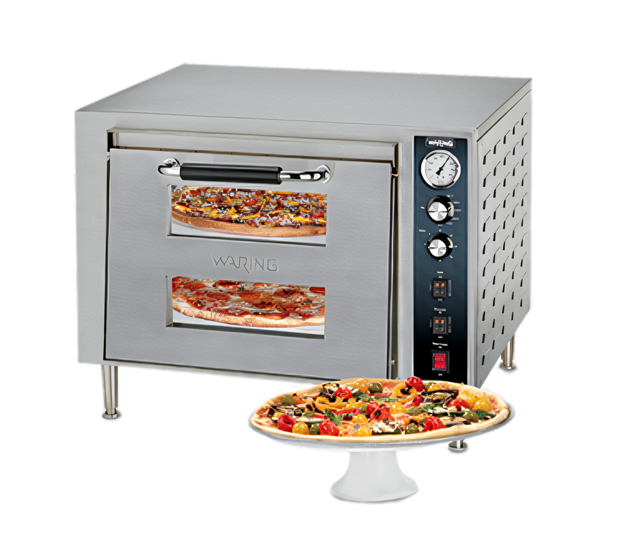 Product image #1 for Waring Commercial WPO700 Double-Deck Electric Countertop Pizza Oven, Single Door, 18-Inch Ceramic Decks