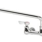Thumbnail image #1 for Krowne Silver Series 12-814L Commercial Backsplash-Mount Faucet, 8-Inch Centers, 14-Inch Swing Spout, Ceramic Valve Case of 12
