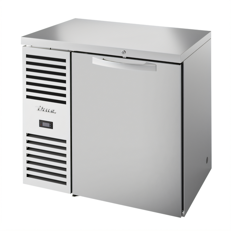 Product image #1 for 36-Inch Single-Section Refrigerated Back Bar Cooler with Stainless Steel Top and Solid Locking Door