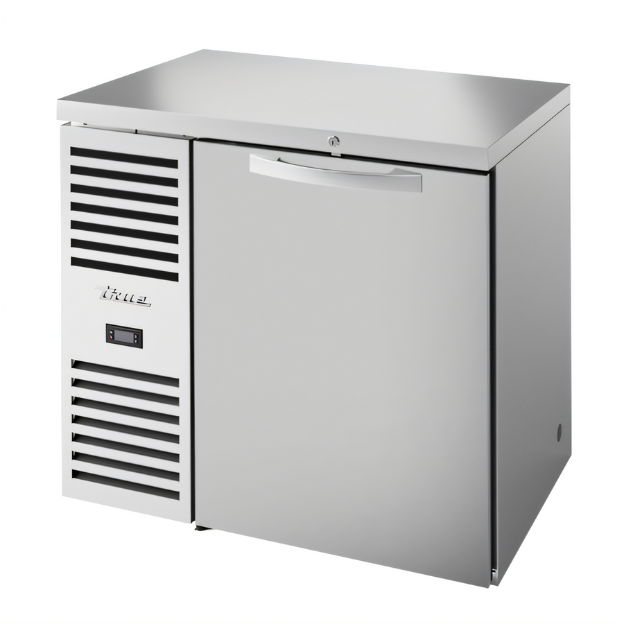 Product image #1 for 36-Inch Single-Section Refrigerated Back Bar Cooler with Stainless Steel Top and Solid Locking Door