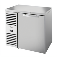 36-Inch Single-Section Refrigerated Back Bar Cooler with Stainless Steel Top and Solid Locking Door