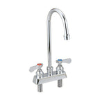Thumbnail image #1 for BK Resources OptiFlow BKF-4DM-8G-G Heavy-Duty Manual Deck-Mount Faucet, 8-Inch Gooseneck Spout, 4-Inch OC, Chrome, Lead-Free