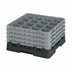Thumbnail image #2 for Cambro Camrack® Full Size 16-Compartment Glass Rack with 4 Soft Gray Extenders, Black