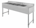 Thumbnail image #1 for Klinger's Trading Four-Compartment Stainless Steel Underbar Sink with Drainboards and Faucets