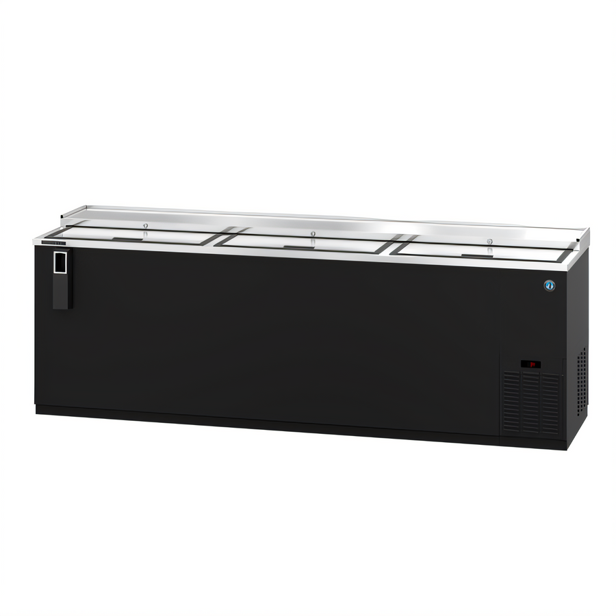 Product image #1 for Hoshizaki Three-Section Reach-In Refrigerated Bottle Cooler, 95 Inch Wide, Side-Mount Self-Contained