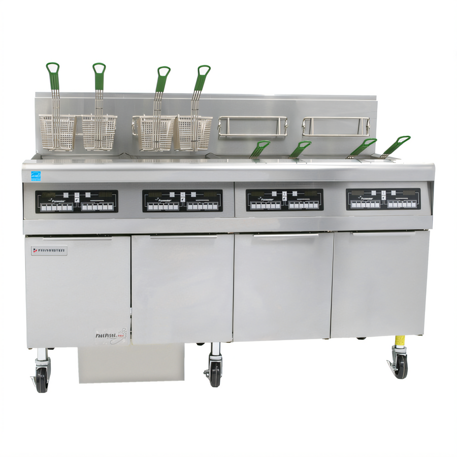 Product image #1 for Frymaster H55 High-Efficiency 4-Bank Open-Pot Gas Fryer Battery with Built-In Filtration