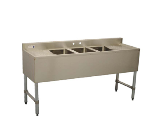 Product image #1 for Serv-Ware 60-Inch 3-Bowl Bar Sink with Left and Right Drainboards
