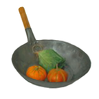 Thumbnail image #1 for Town Equipment Mandarin 34704 14" Flat-Bottom Steel Wok with Riveted Wood/Steel Handle