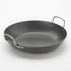 Thumbnail image #1 for American Metalcraft BSPP12 Black Steel Round Paella Pan with Handles, Induction Ready, 126 oz. Case of 4