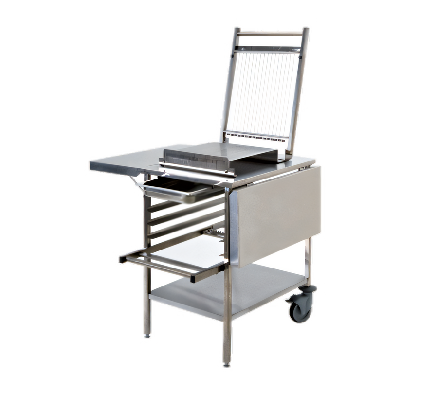 Product image #1 for Matfer Bourgeat Stainless Steel Guitar Slicer Trolley with Folding Side Tables
