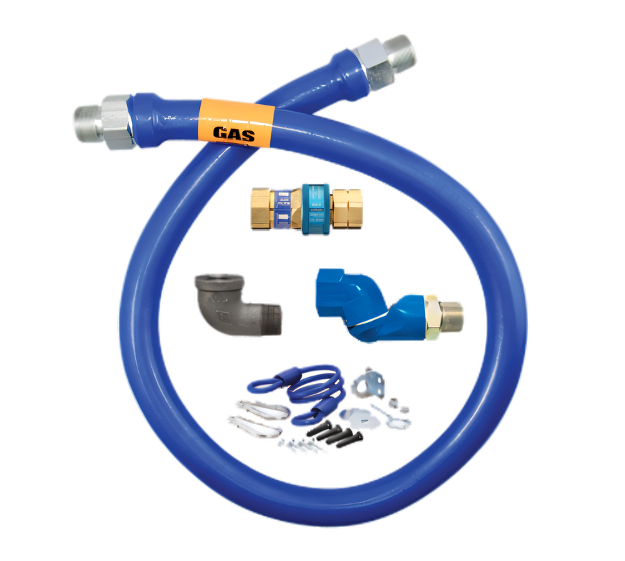 Product image #1 for Dormont Blue Hose 36 Inch 1/2 Inch I.D. Moveable Gas Connector Hose Assembly with Quick Disconnect and Restraining Device