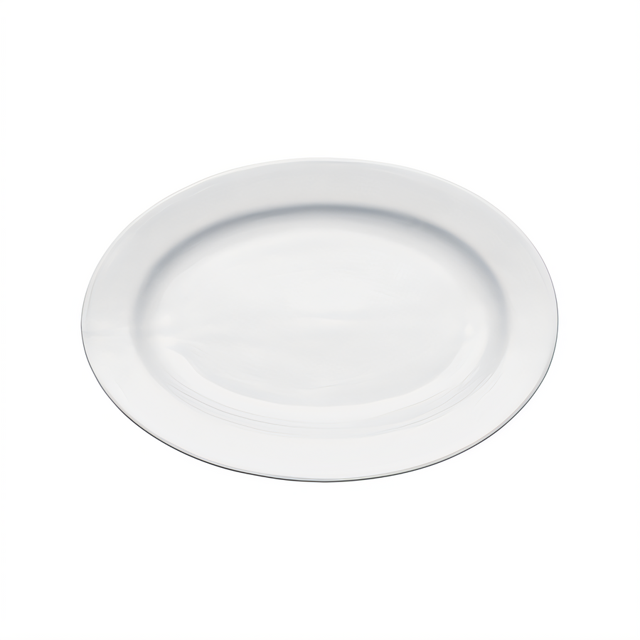 Product image #1 for Birkhall 16 x 10-7/8-Inch Oval Rolled Edge Porcelain Platter, White