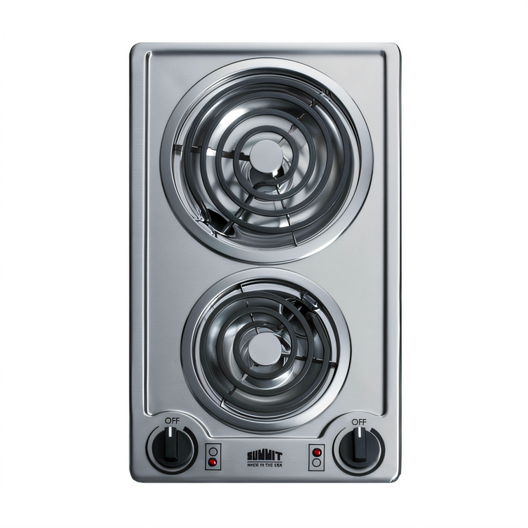 Product image #1 for Summit Commercial 12-Inch Built-In Two-Burner Electric Radiant Cooktop with Stainless Steel Surface