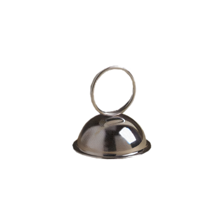 Product image #1 for Nickel-Plated Low-Profile Wire Loop Menu Clip / Card Holder with Round Bell Base