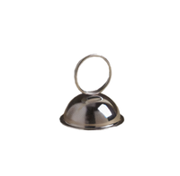 Nickel-Plated Low-Profile Wire Loop Menu Clip / Card Holder with Round Bell Base