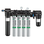 Thumbnail image #1 for Everpure EV943711 Commercial Quad Water Filtration System, 36,000-Gallon Capacity, 6.7 GPM, 0.2-Micron, Low Pressure Alarm