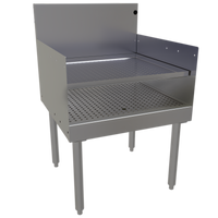Glastender Recessed Drainboard, Free Standing, 24 x 24 Inches, No Speed Rail Profile