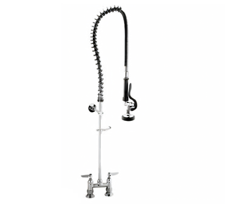 Product image #1 for Klinger's Trading Deck-Mount Pre-Rinse Faucet, 4-Inch Centers, 38-Inch High