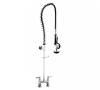 Klinger's Trading Deck-Mount Pre-Rinse Faucet, 4-Inch Centers, 38-Inch High