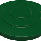 Thumbnail image #1 for CFS Brands Bronco 84101109 10-Gallon Green Round Plastic Waste Bin Lid Case of 6