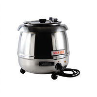 CAC China 10.5 Qt Countertop Soup Warmer with Hinged Lid and Name Tags