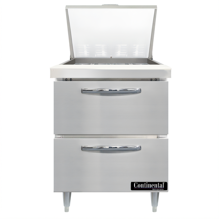 Product image #1 for Continental Refrigerator D27N12M-D Designer Line 27" One-Section Mighty Top Sandwich Prep Table with Drawers
