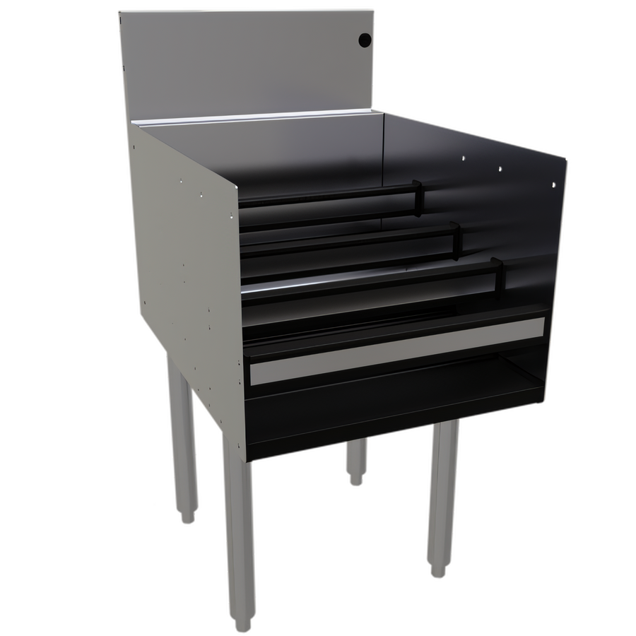 Product image #1 for Glastender Freestanding Underbar Liquor Steps, 18 Inch W x 24 Inch D, 4-Level Stainless Steel