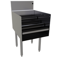 Glastender Freestanding Underbar Liquor Steps, 18 Inch W x 24 Inch D, 4-Level Stainless Steel