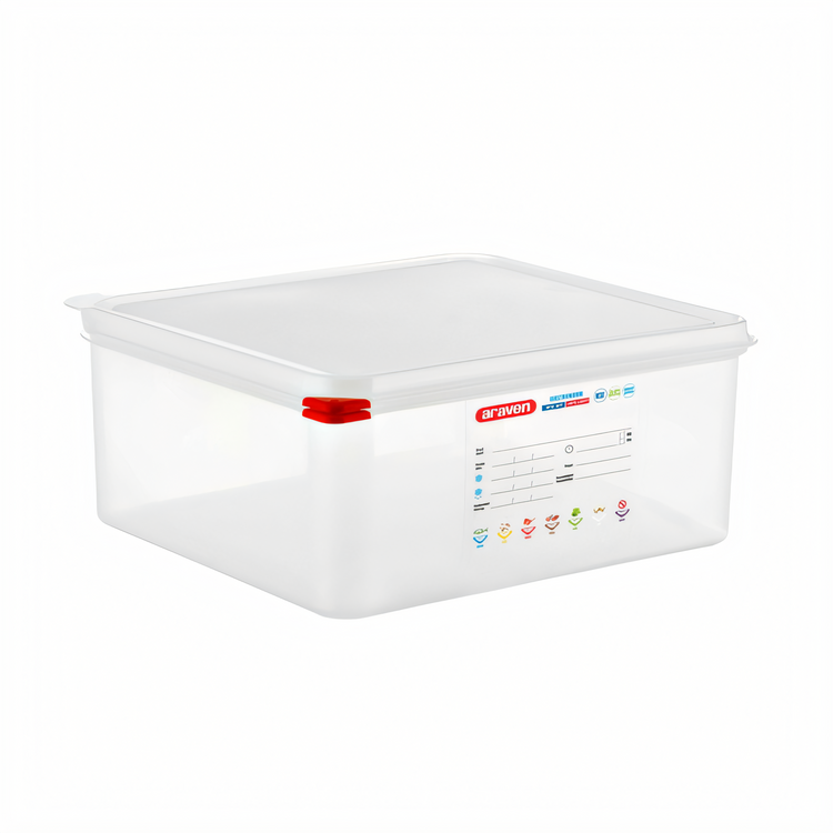 Product image #1 for Araven 14.7 Qt Clear Rectangular Food Storage Container with Airtight Lid, GN 2/3 Size