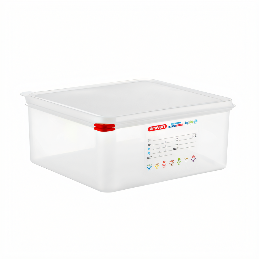 Product image #1 for Araven 14.7 Qt Clear Rectangular Food Storage Container with Airtight Lid, GN 2/3 Size