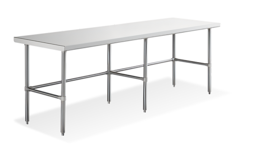 Product image #1 for 96-Inch x 24-Inch 304 Stainless Steel Open Base Work Table, 34-Inch High