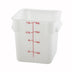 Thumbnail image #1 for Winco 8 Qt Square White Polypropylene Food Storage Container, Container Only