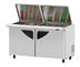 Thumbnail image #1 for Turbo Air Super Deluxe 60-Inch Two-Section Sandwich/Salad Mega Top Prep Table with Flat Lids and 24-Pan Opening
