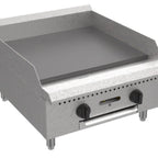 Thumbnail image #1 for Serv-Ware SMGS-24-SA 24-Inch 2-Burner Manual Countertop Natural Gas Griddle, 3/4-Inch Plate