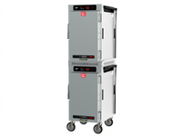Metro HotBlox Narrow Mobile Pass-Thru Insulated Holding Cabinet, 16 Pan, Dual-Cavity, Digital Touchscreen, Solid Front and Rear Doors