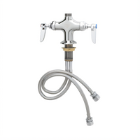 T&S Brass Double Pantry Deck-Mount Mixing Faucet, 4-Inch Centers, Lever Handles, Less Nozzle