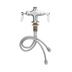 Thumbnail image #1 for T&S Brass Double Pantry Deck-Mount Mixing Faucet, 4-Inch Centers, Lever Handles, Less Nozzle
