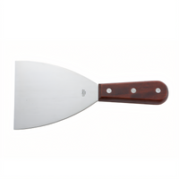 Winco Large Stainless Steel Grill and Griddle Scraper with Wooden Handle, 4-7/8 x 4-Inch Blade