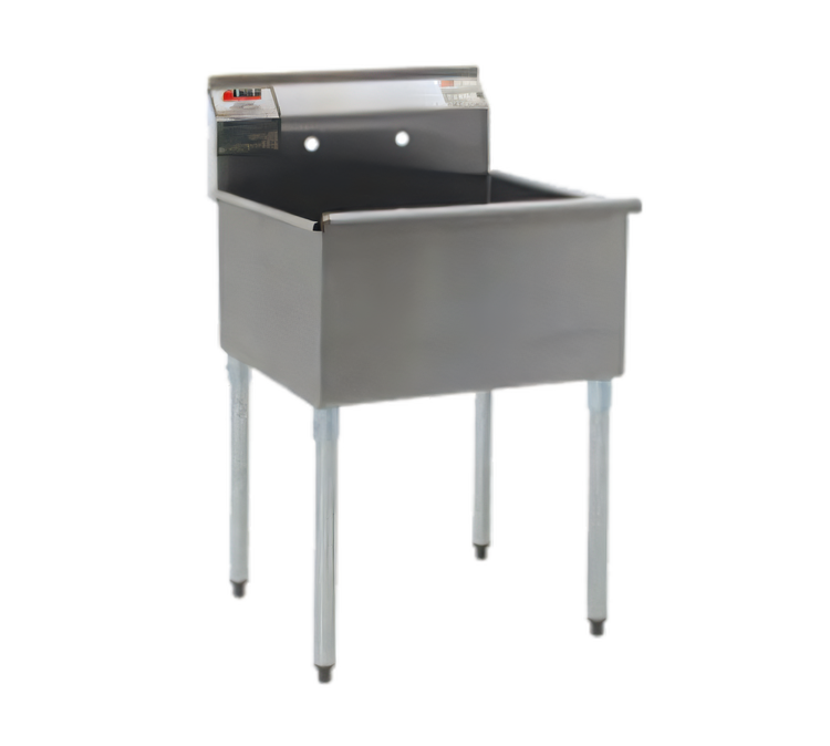 Product image #1 for Eagle Group Floor Model One-Compartment Utility Sink, 18 x 18 Inch Bowl, No Drainboards, 16-Gauge 430 Stainless Steel