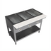 Thumbnail image #1 for BK Resources ST-3 3-Pan Electric Open Well Steam Table with Open Shelf Base and Cutting Board Shelf