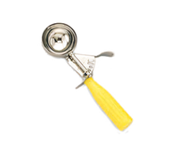 American Metalcraft #20 Thumb Disher Portion Control Scoop with Yellow Handle