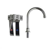 BK Resources Lead-Free Deck-Mount Knee Valve Assembly with 5-Inch Gooseneck Swivel Spout
