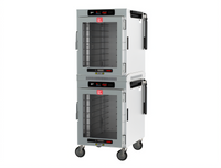 Metro HotBlox Mobile Wide 16-Pan Dual-Cavity Pass-Thru Insulated Holding Cabinet with Digital Touchscreen, Clear Front and Solid Rear Doors