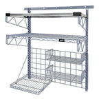 Thumbnail image #1 for Quantum SGK-401836-3GY Medium-Duty Wall-Mount Starter Kit with 40-Inch Track, Mixed Shelves & Grid Panel, Gray Epoxy Antimicrobial, NSF