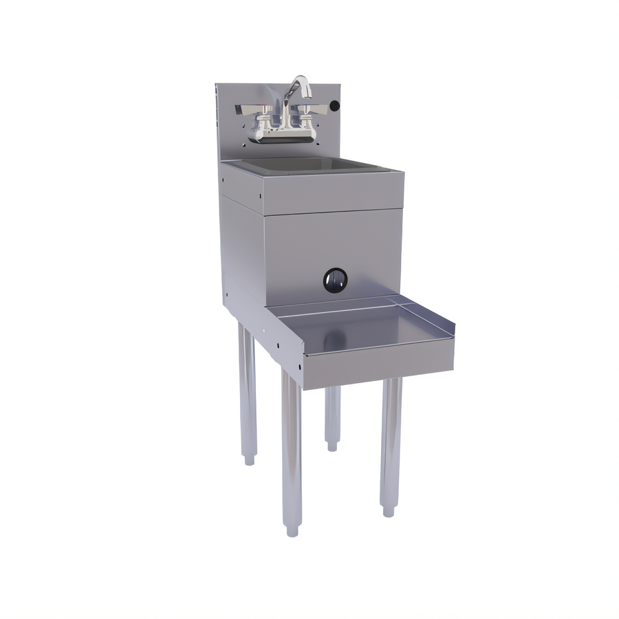 Product image #1 for Glastender Freestanding Stainless Steel Underbar Blender Station with Dump Sink, 14 Inch x 29 Inch
