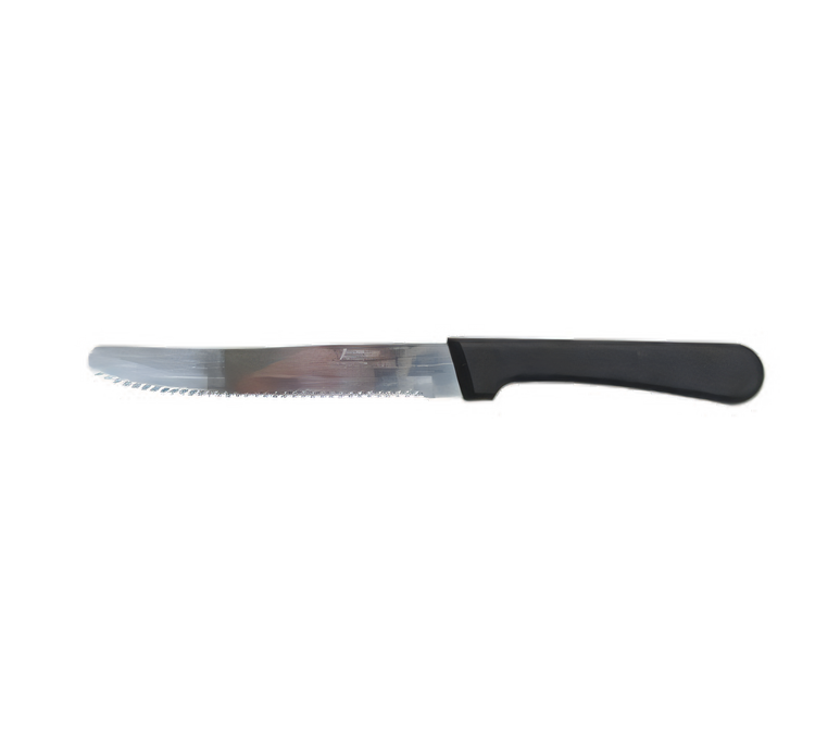 Product image #1 for Deluxe Black Steer Stamped Steak Knife with Serrated Stainless Steel Blade